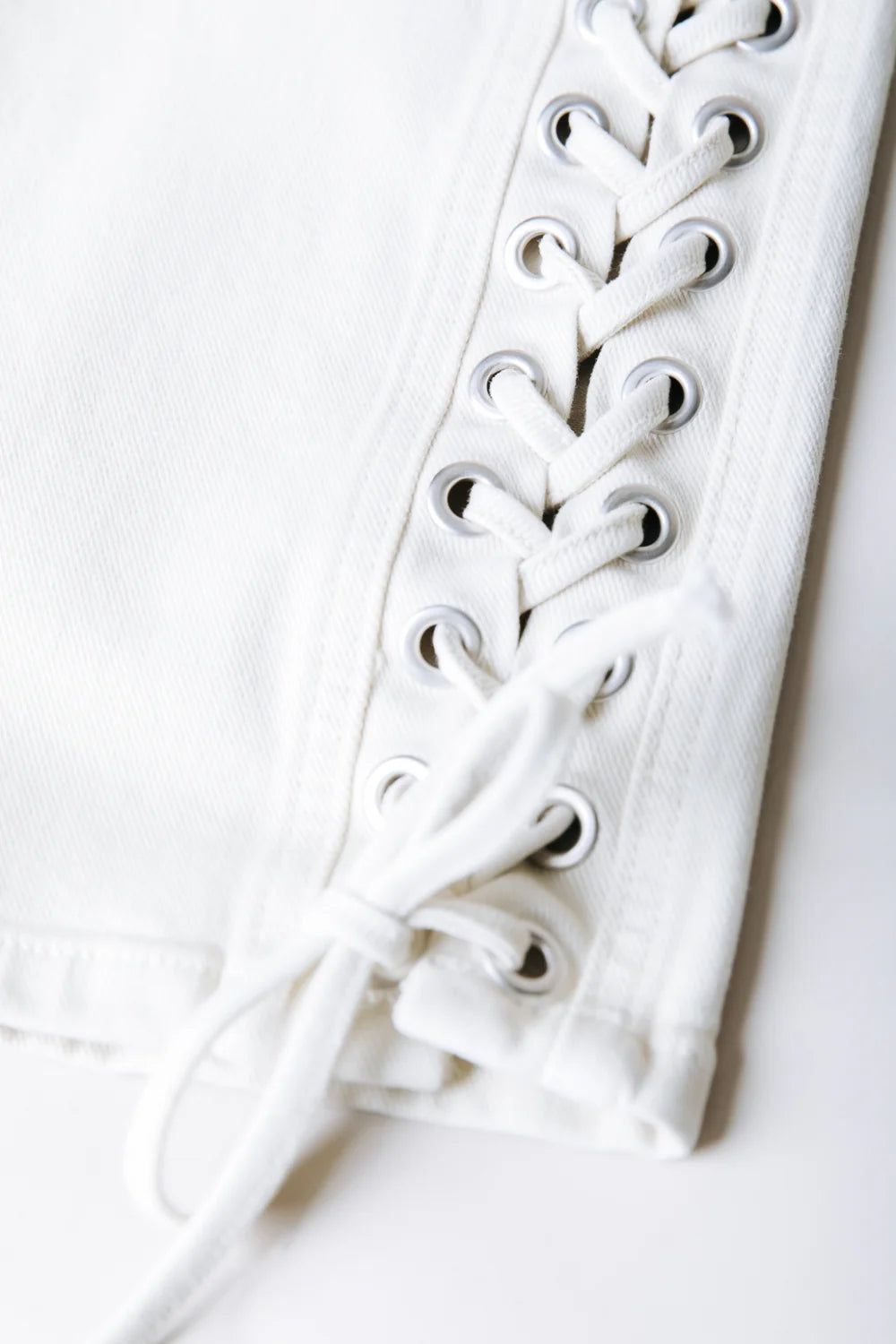 Jones braided denim straight leg jeans