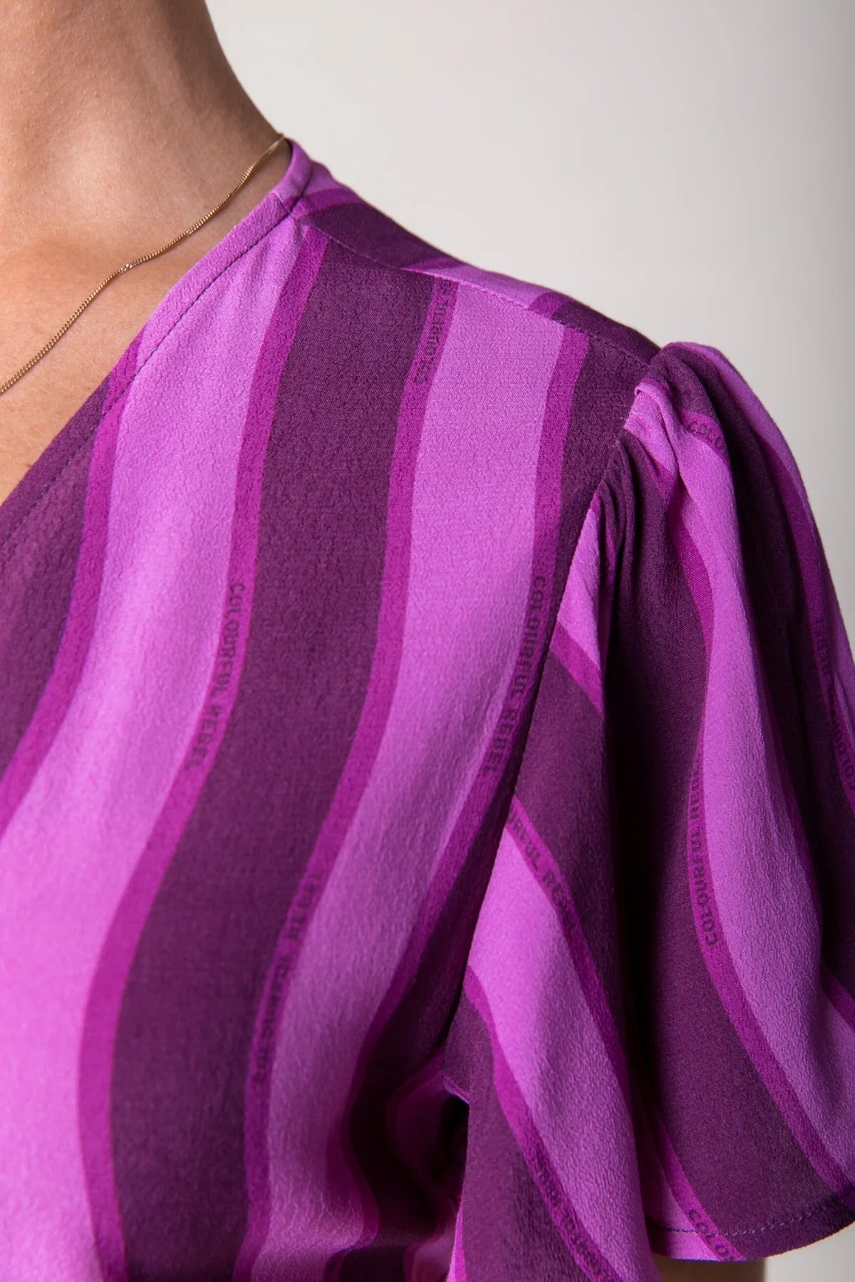 Ava Stripes wrap dress | purple