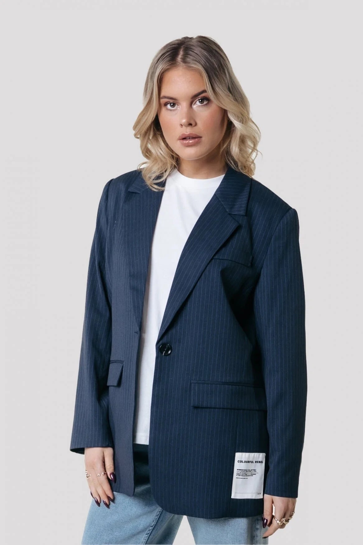 Jesra pinstripe blazer | dark blue