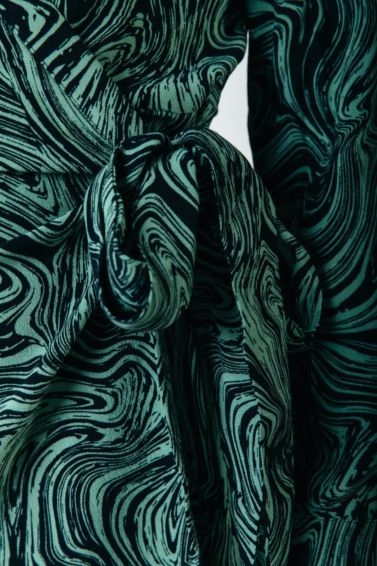 Lea Liquid Paint midi wrap dress | green