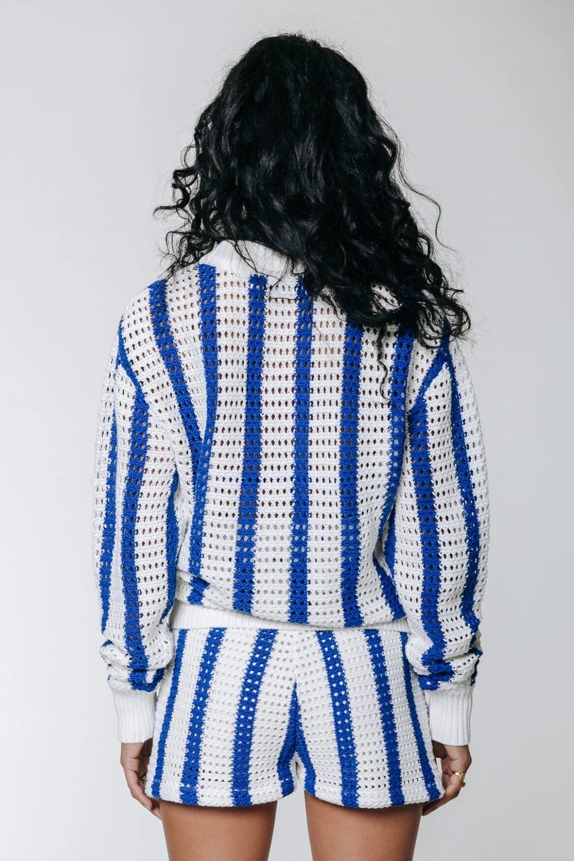 Nolita Crochet Stripe shorts | blue