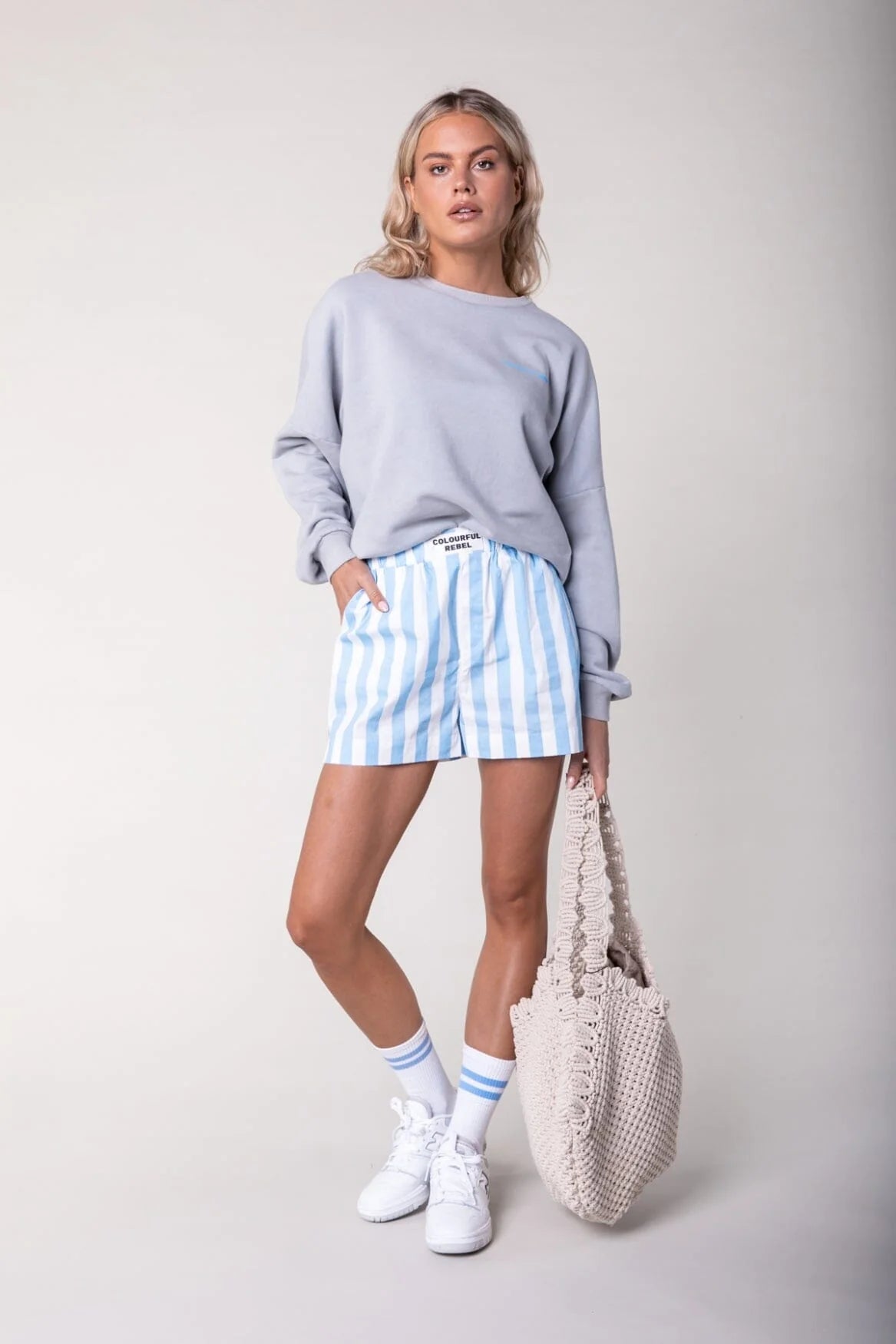 Lyn Striped shorts | blue