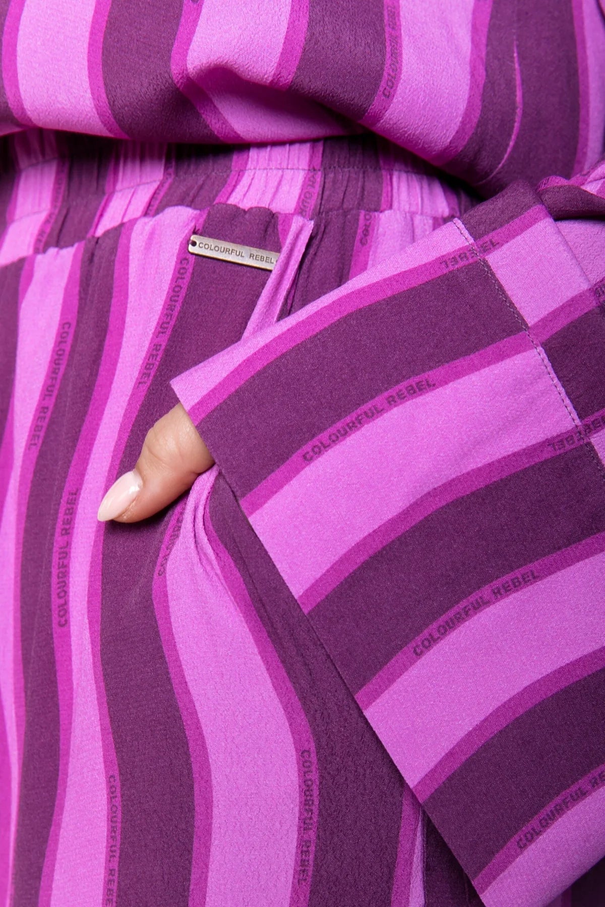 Melody stripes straight pants | purple