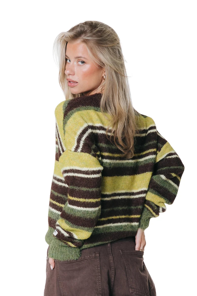 Olivia striped crewneck knitted sweater | multicolor