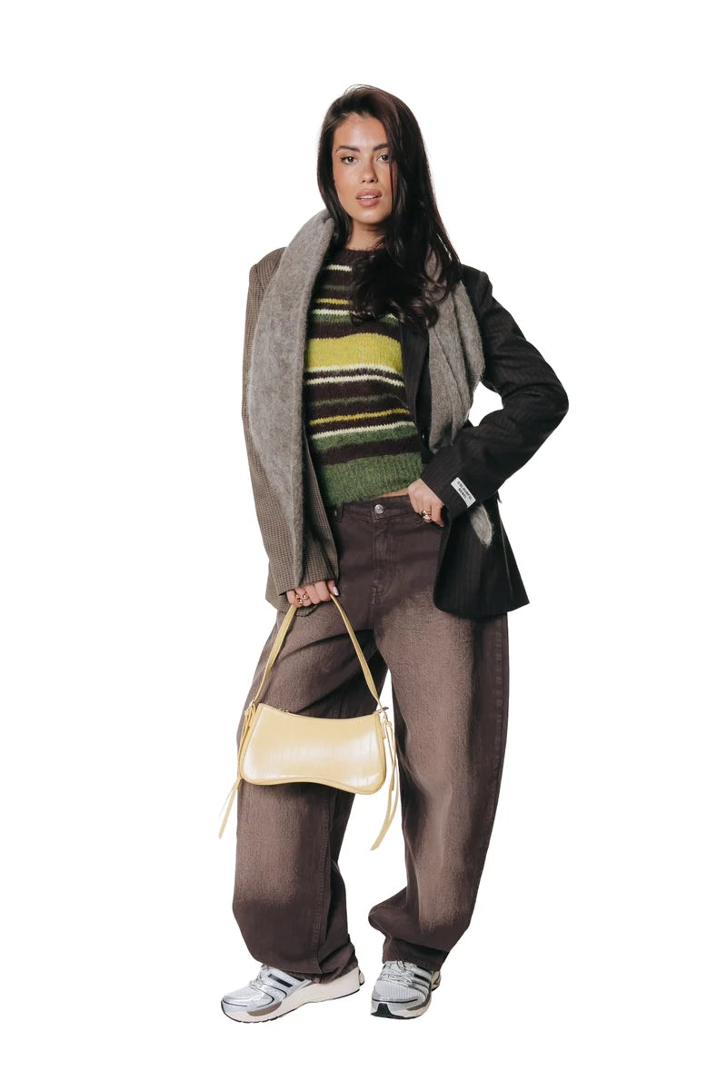 Olivia striped crewneck knitted sweater | multicolor
