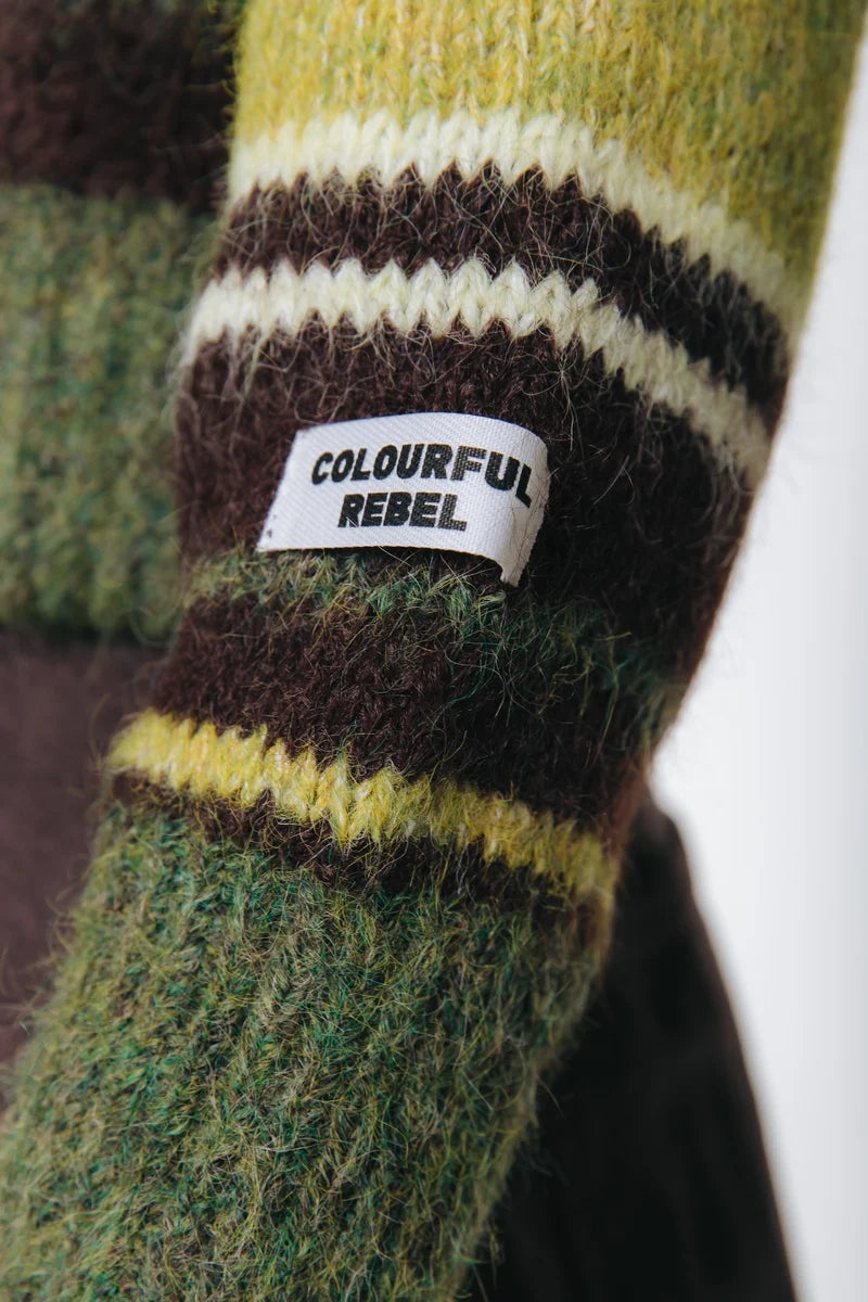 Olivia striped crewneck knitted sweater | multicolor