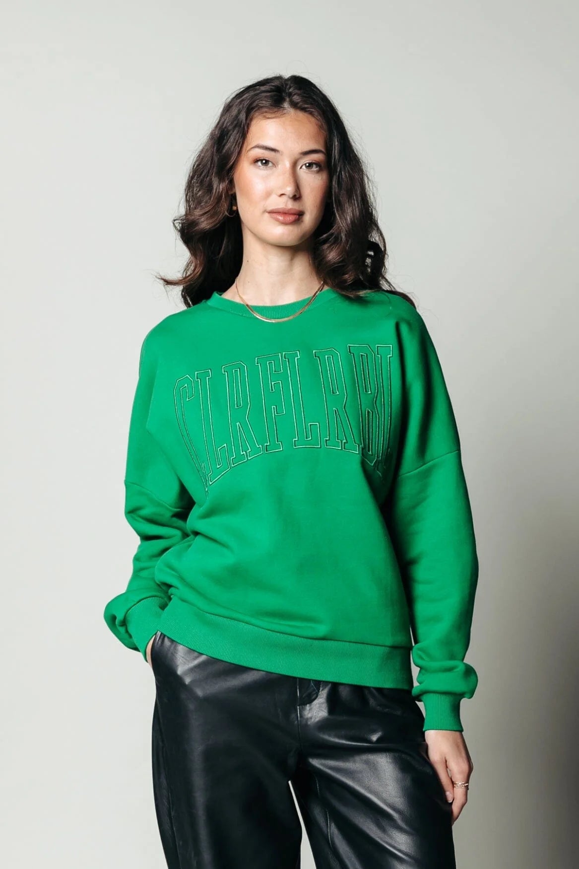 Rebel embro sweater - grass green