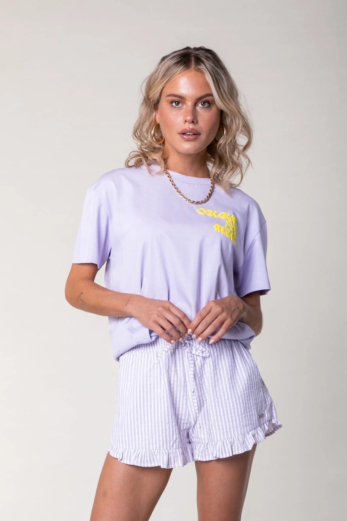 Sensa striped shorts | pastel lilac