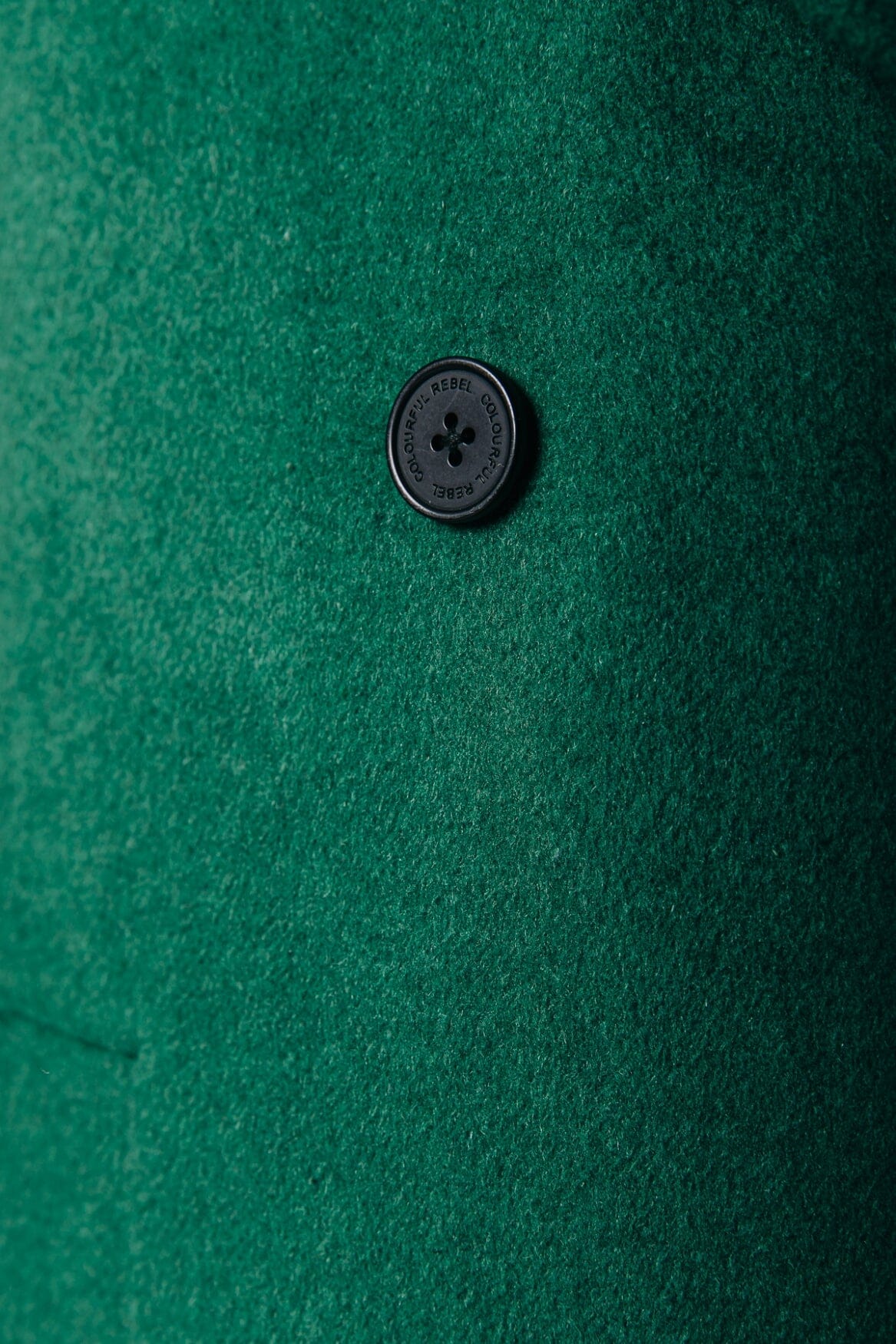 Zania Double Breasted Wool Long Coat - deep green