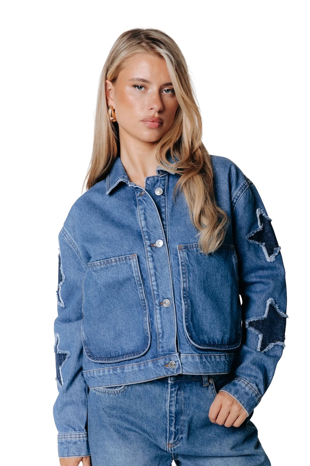 Jo Star Worker Jacket I Mid Blue denim