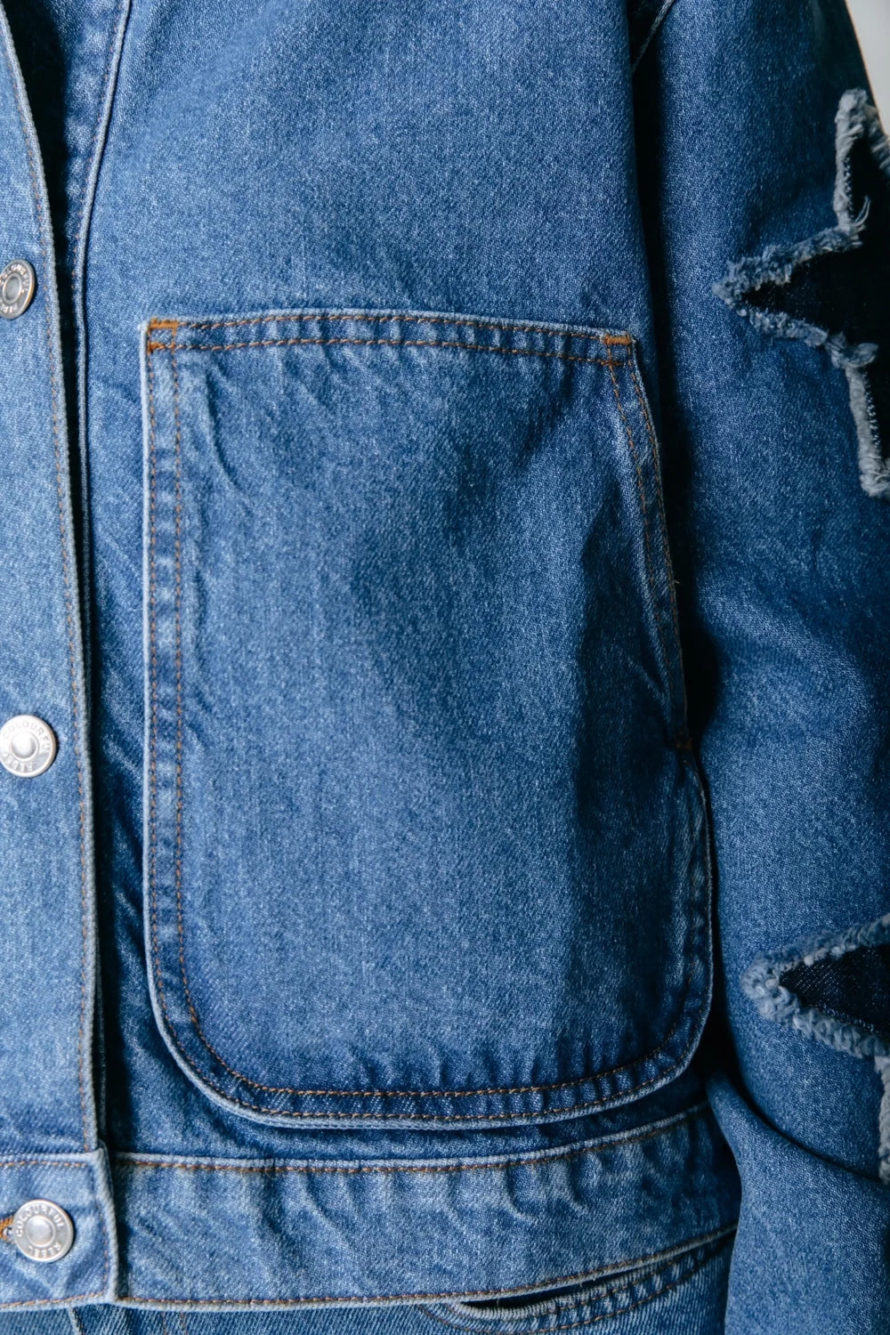 Jo Star Worker Jacket I Mid Blue denim