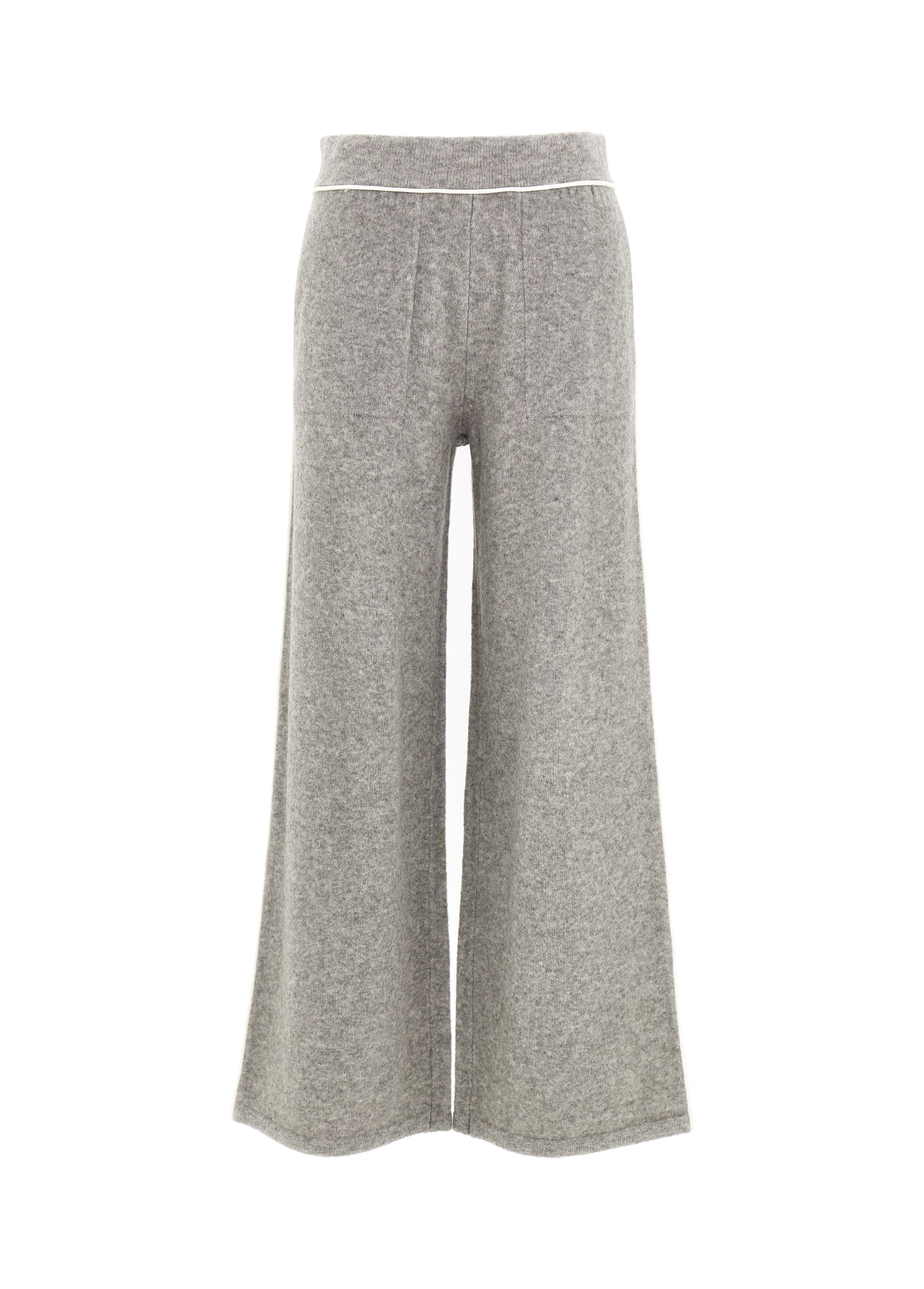 Knitted pants - grey melange