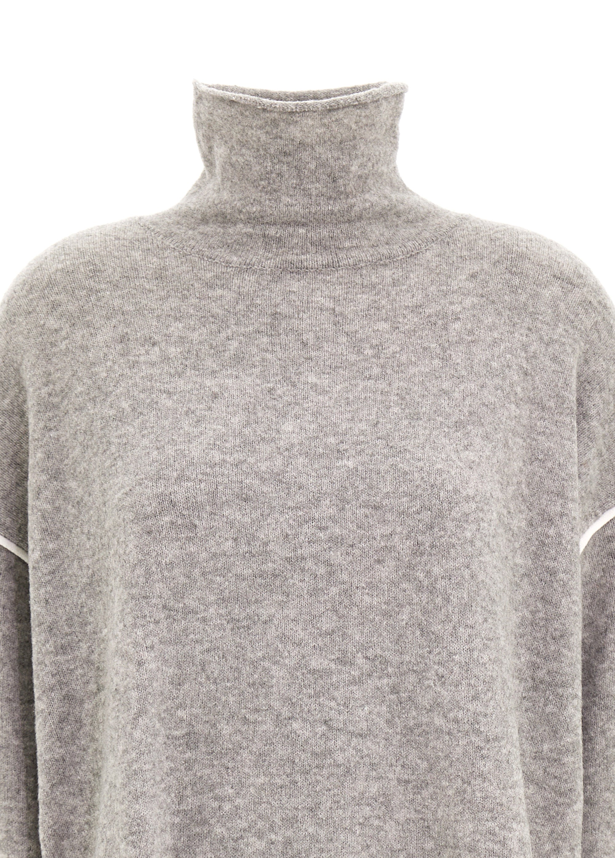Knitted turtleneck - grey melange