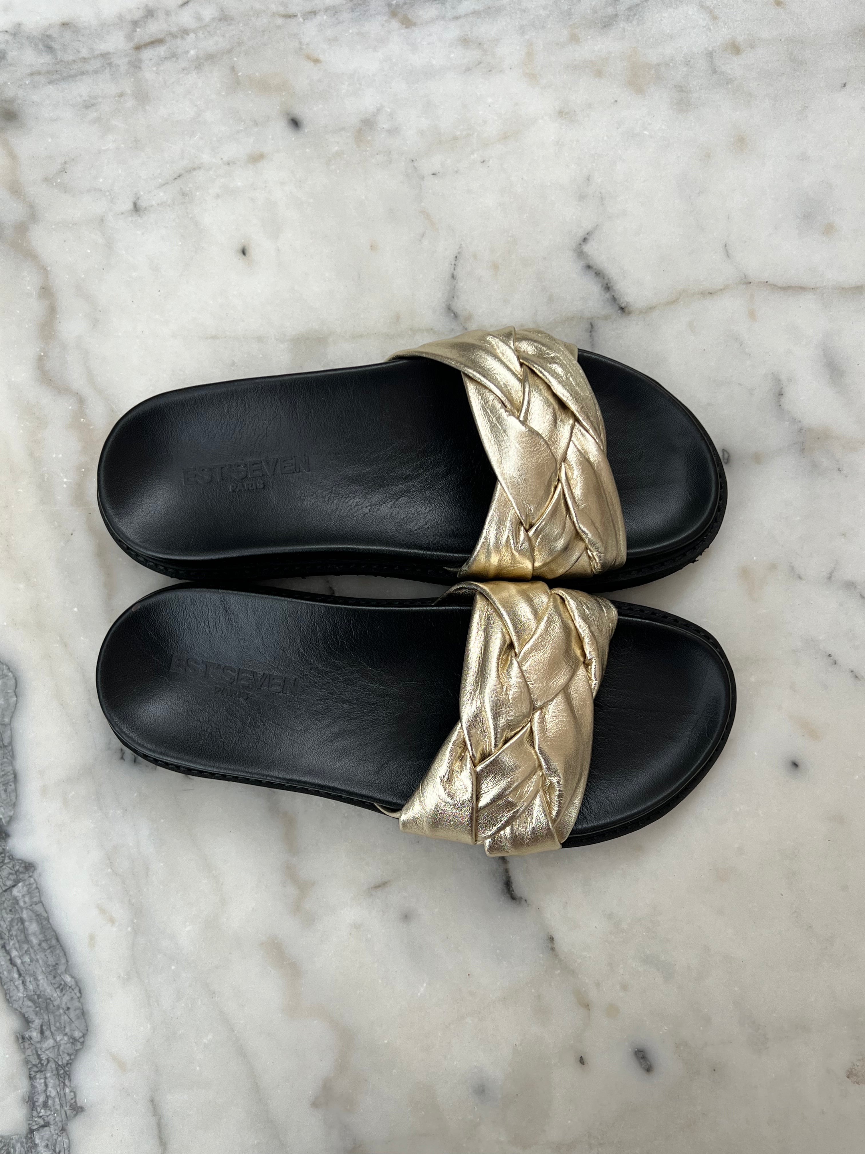 Braided slipper chunky | gold