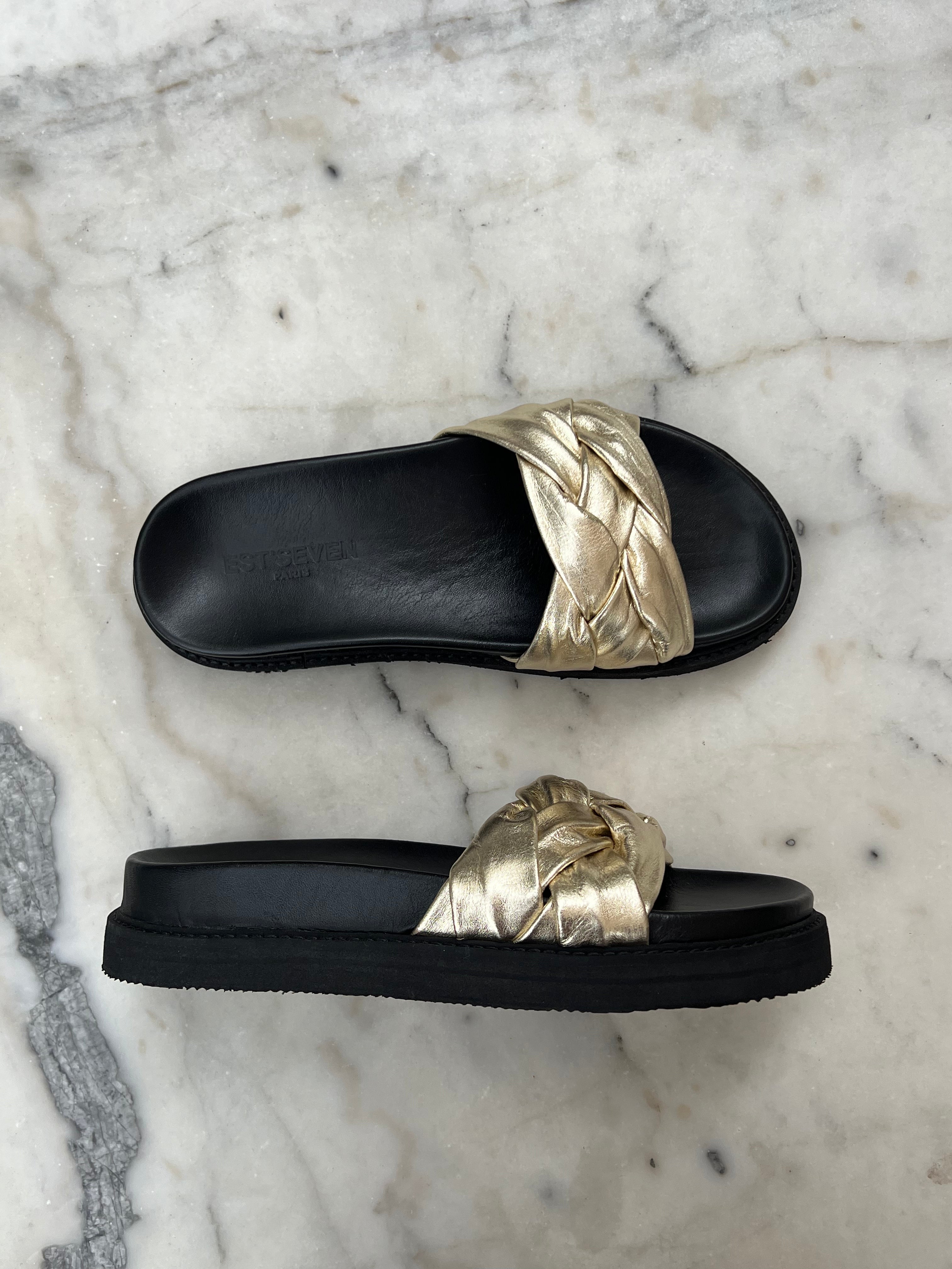 Braided slipper chunky | gold