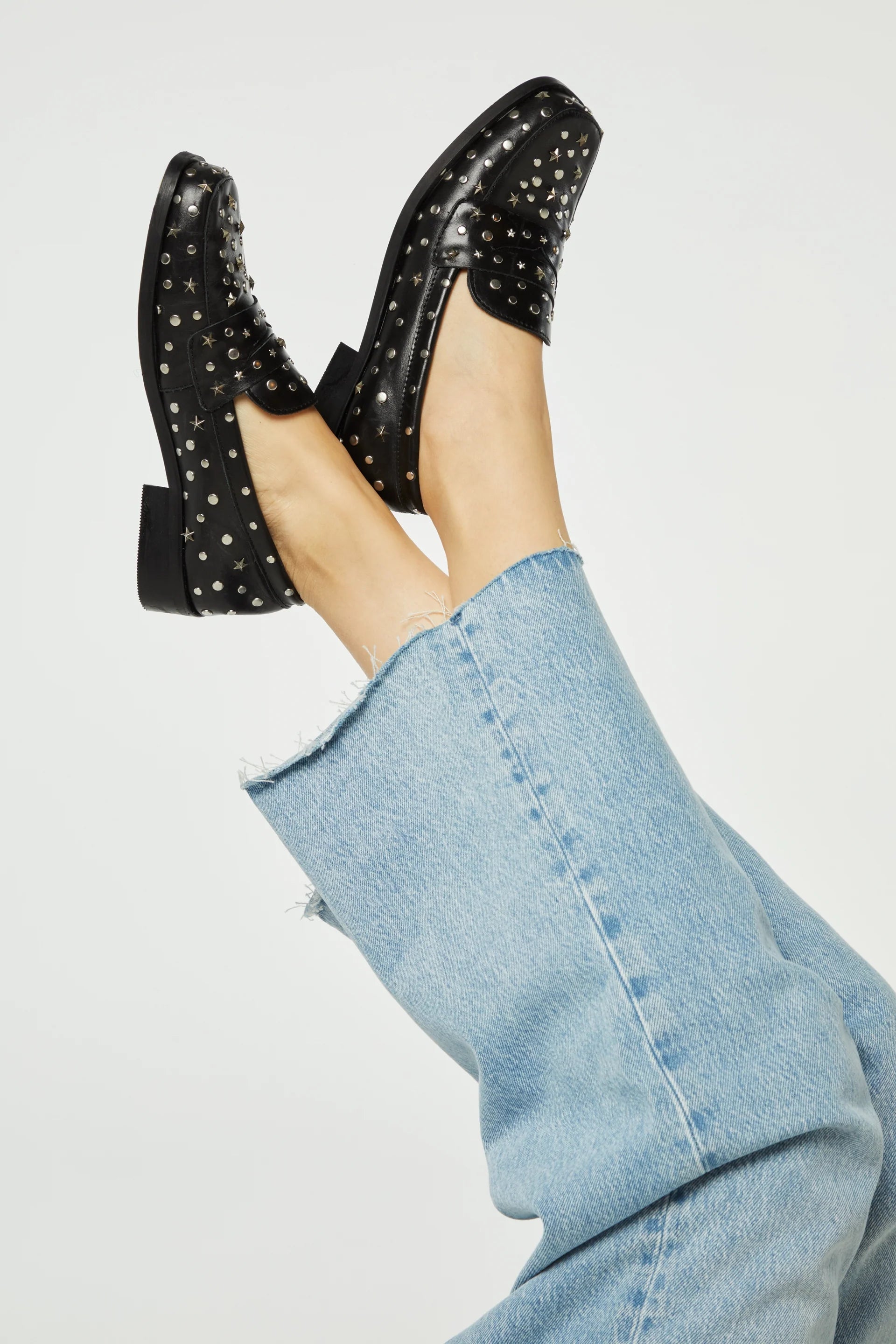 Pim studs loafers - black