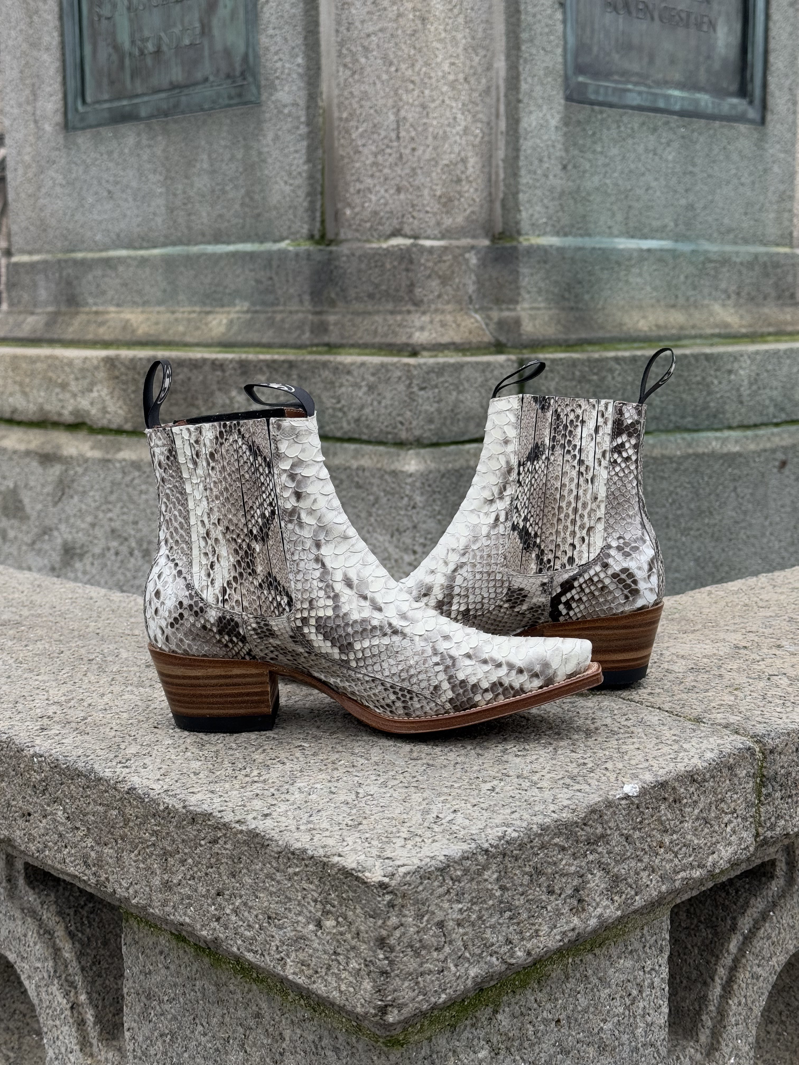 Lia python ankle boots | naturel