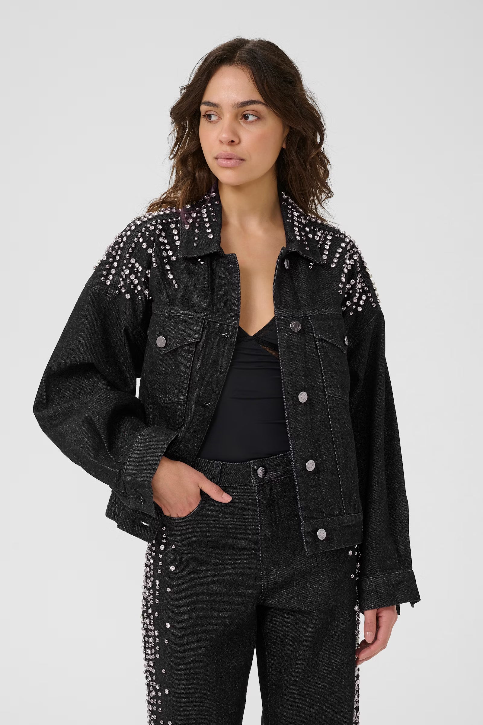 Lee denim jacket rhinestones