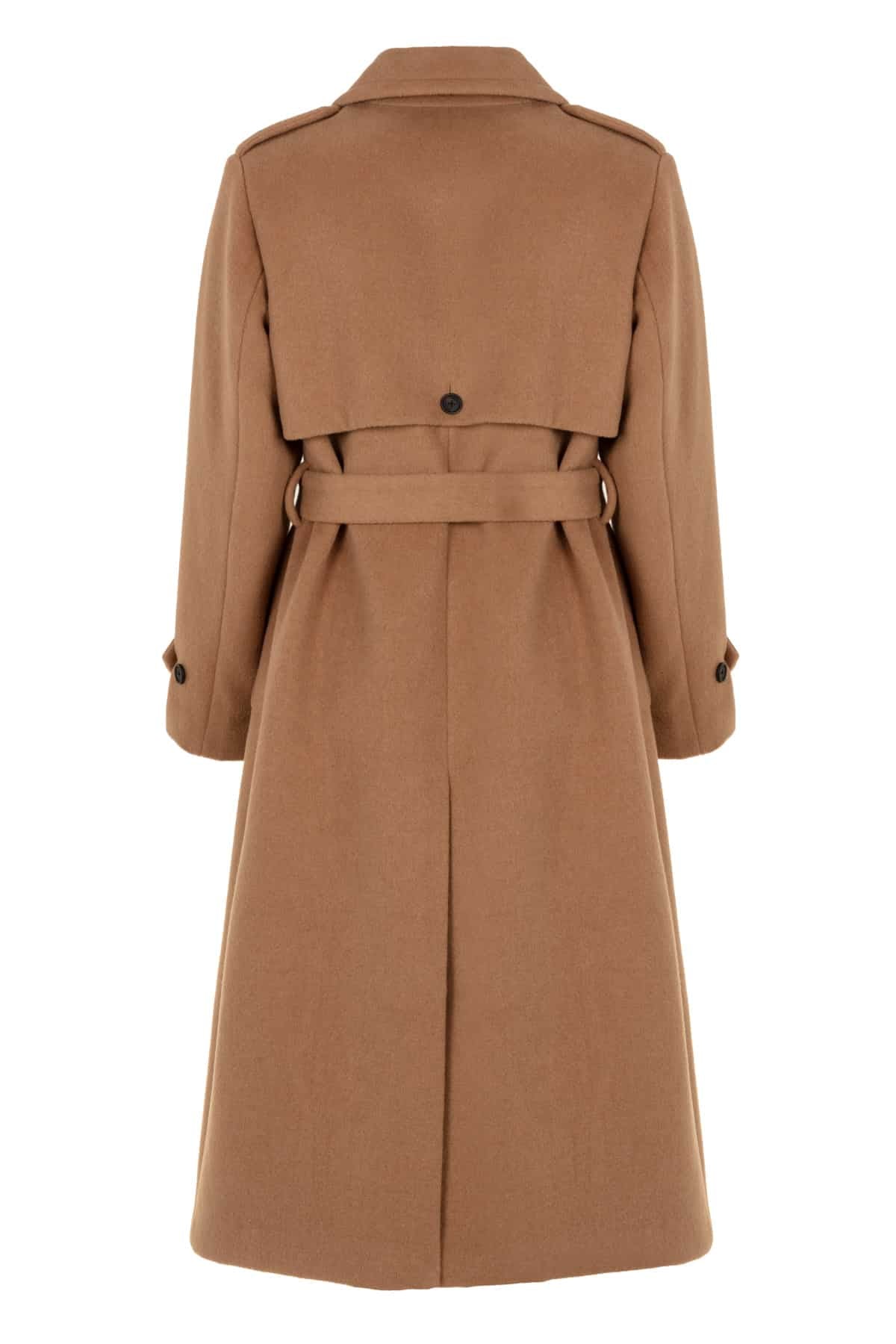 18 Wool blend coat | Dark latte