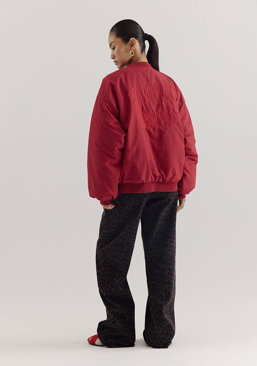 Nora bomber jacket | ruby red
