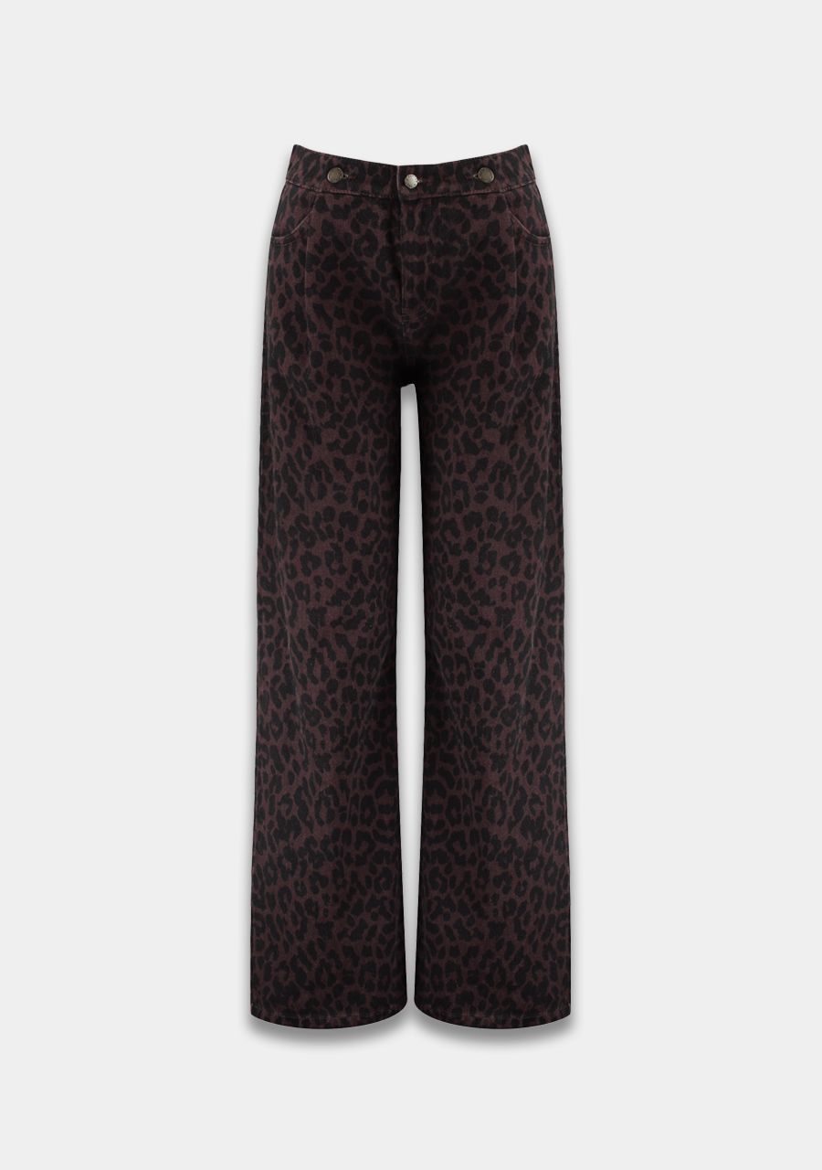 Billy leopard denim pants