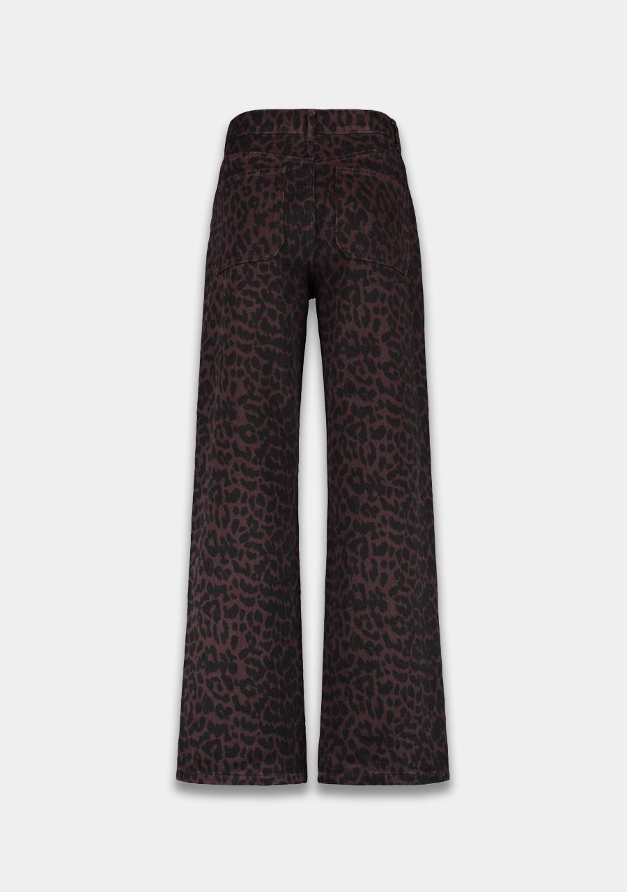 Billy leopard denim pants