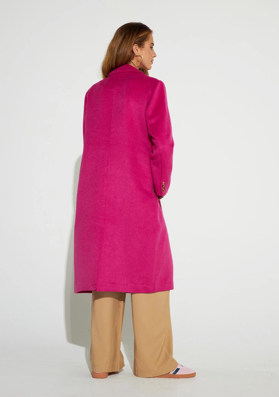 Hazel oversized coat - fuchsia