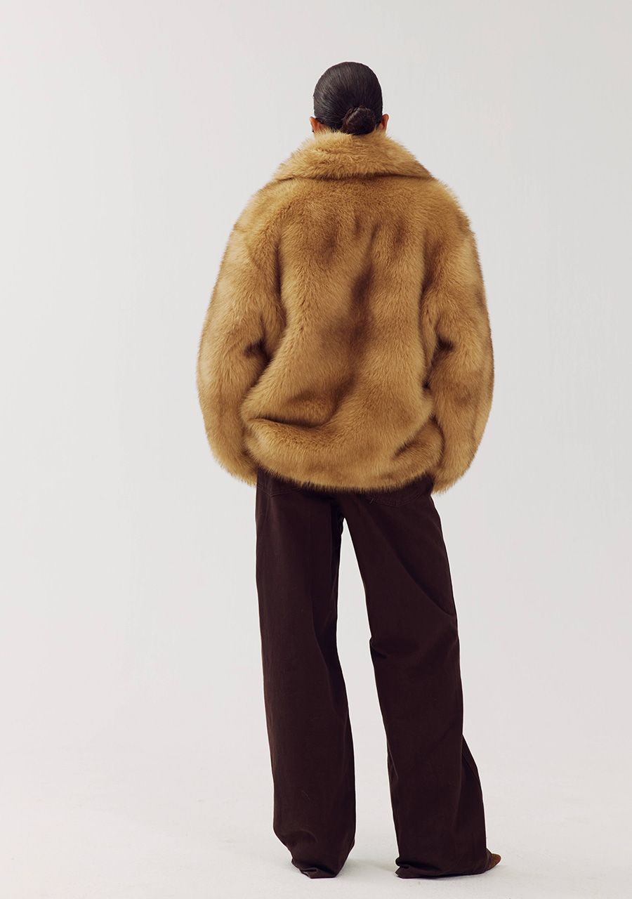 Live fake fur coat