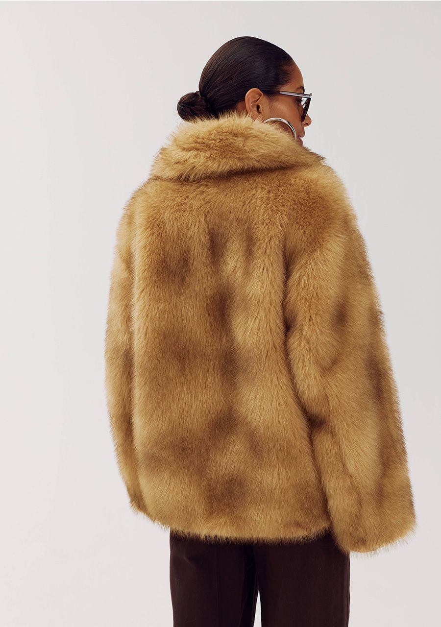Live fake fur coat