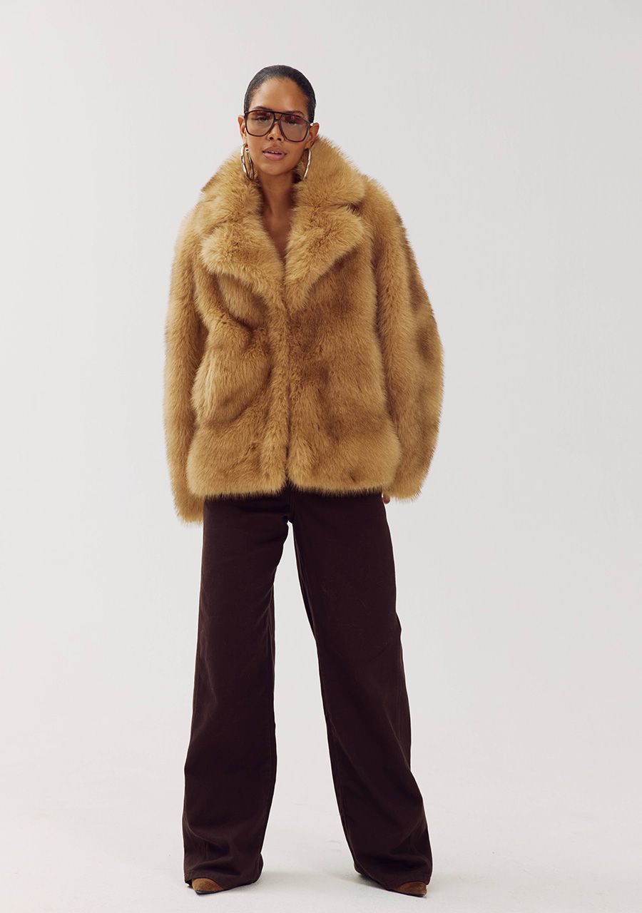 Live fake fur coat