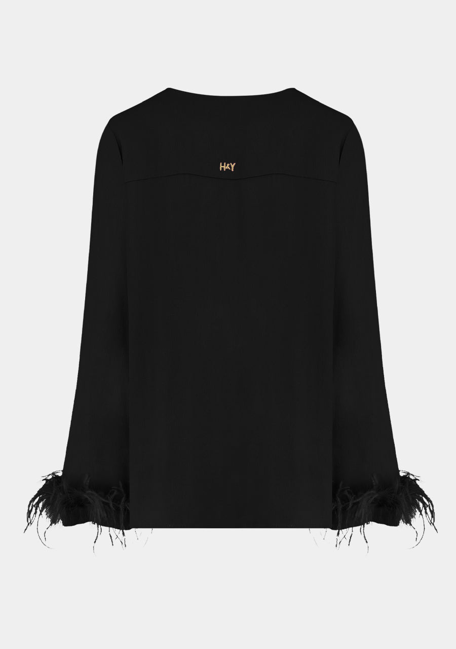 Lizzy feather blouse