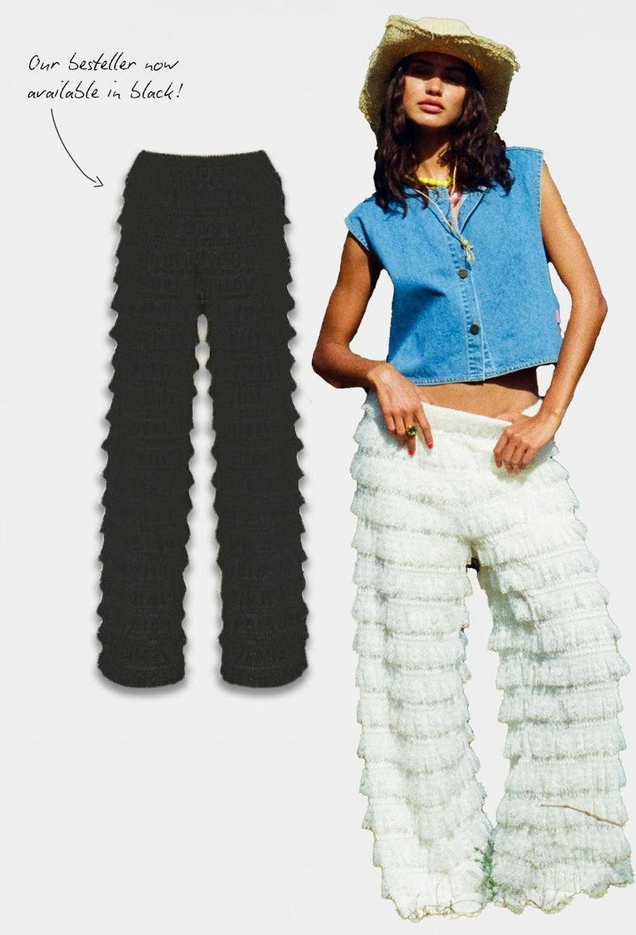 Lo ruffle pants | black