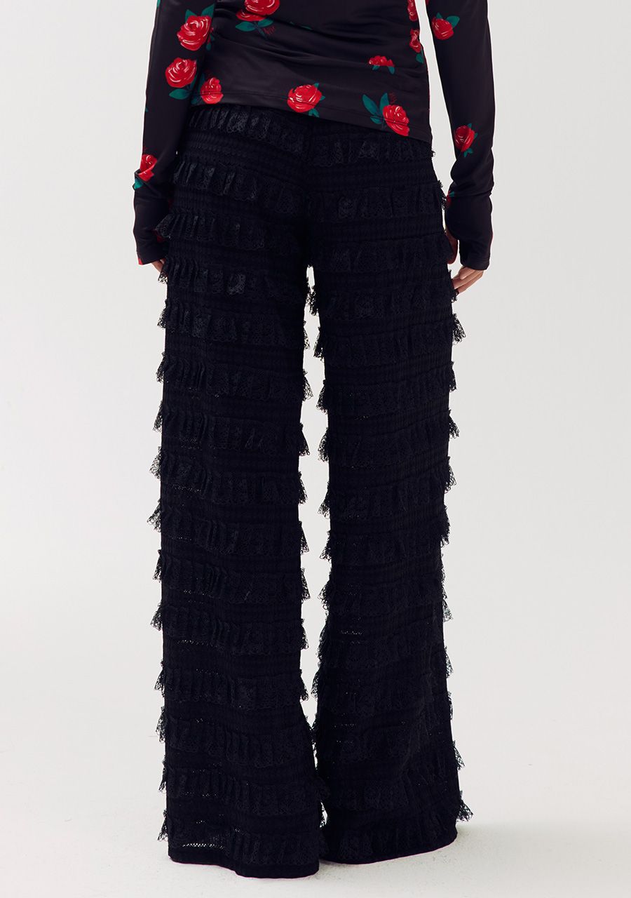 Lo ruffle pants | black