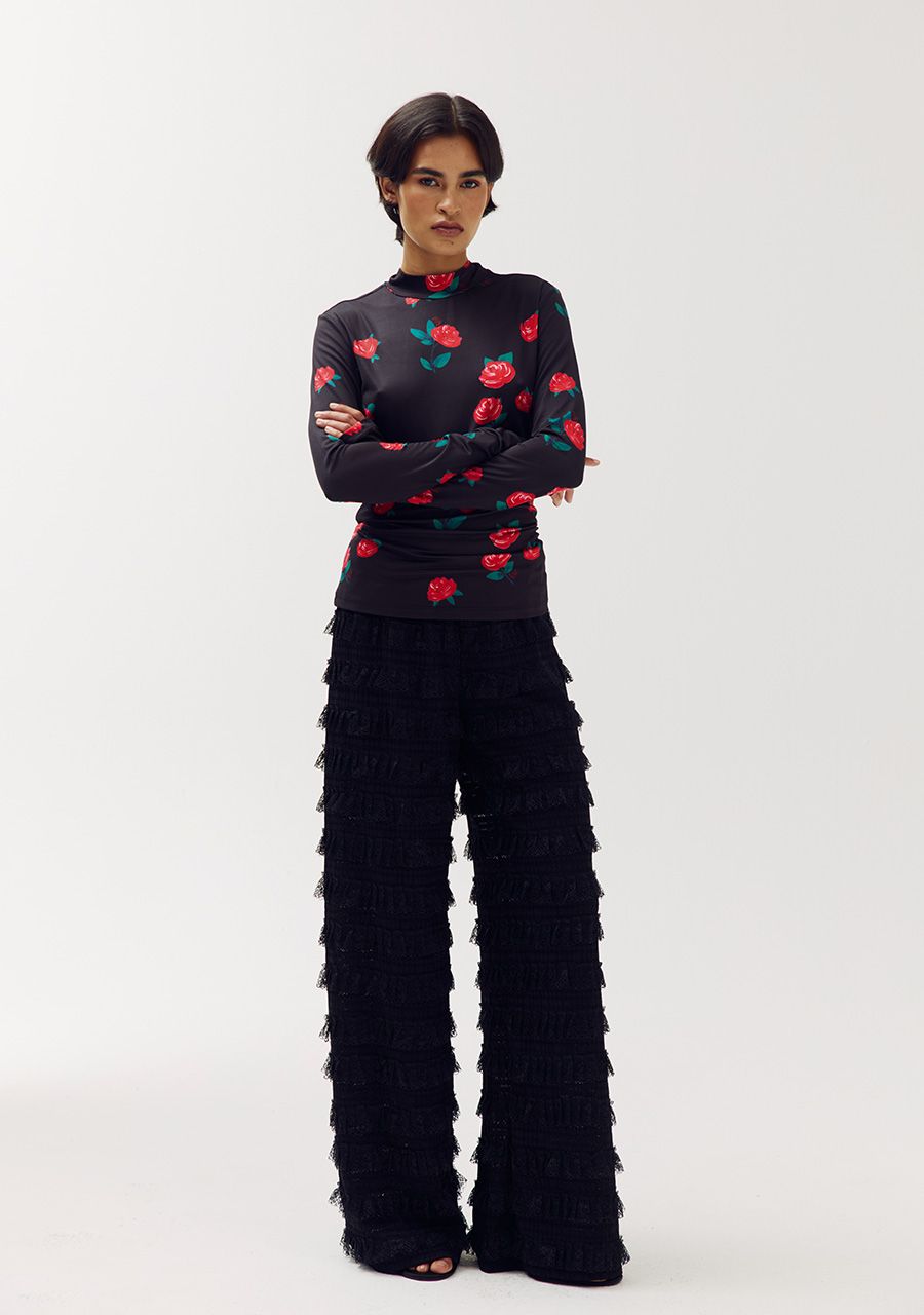 Lo ruffle pants | black