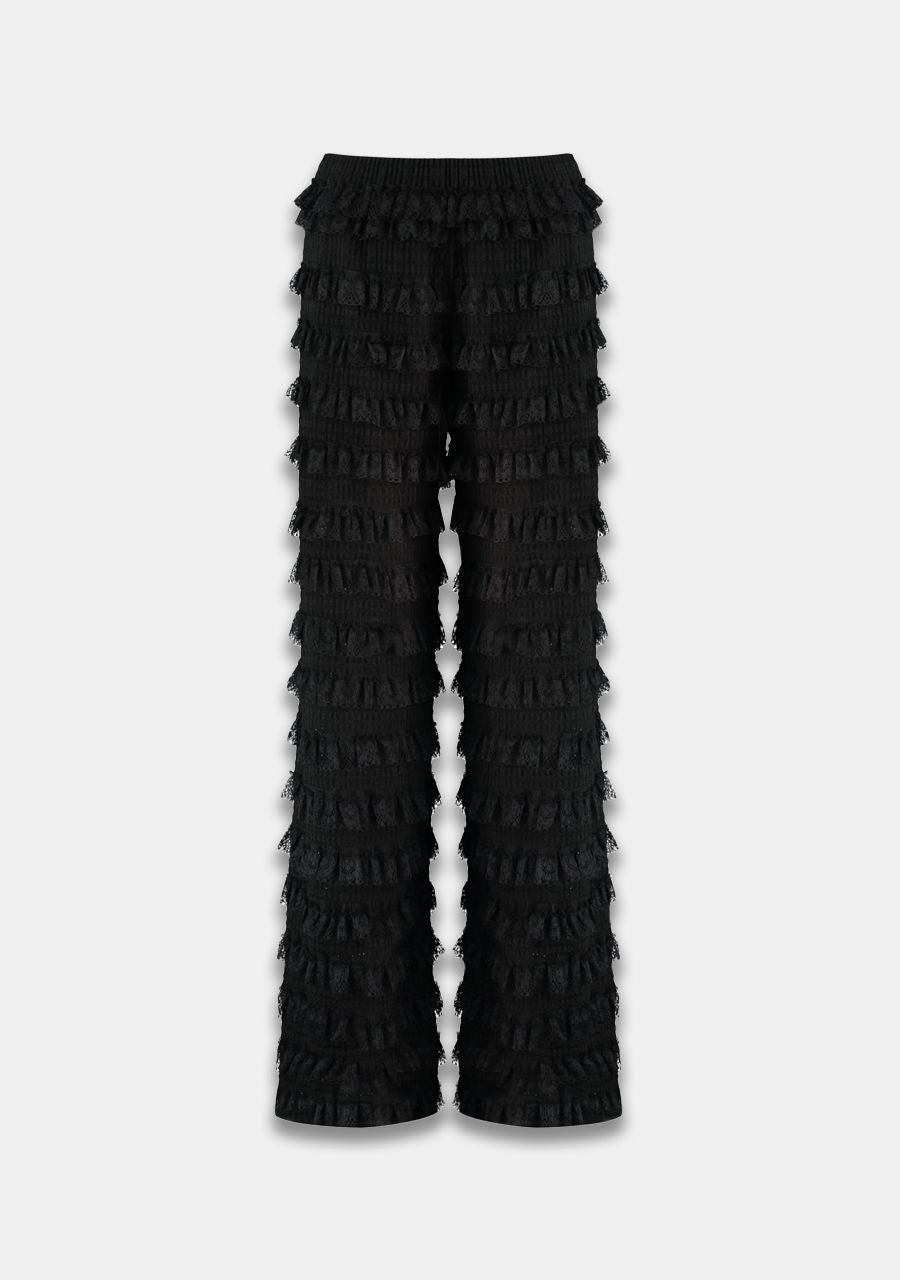Lo ruffle pants | black