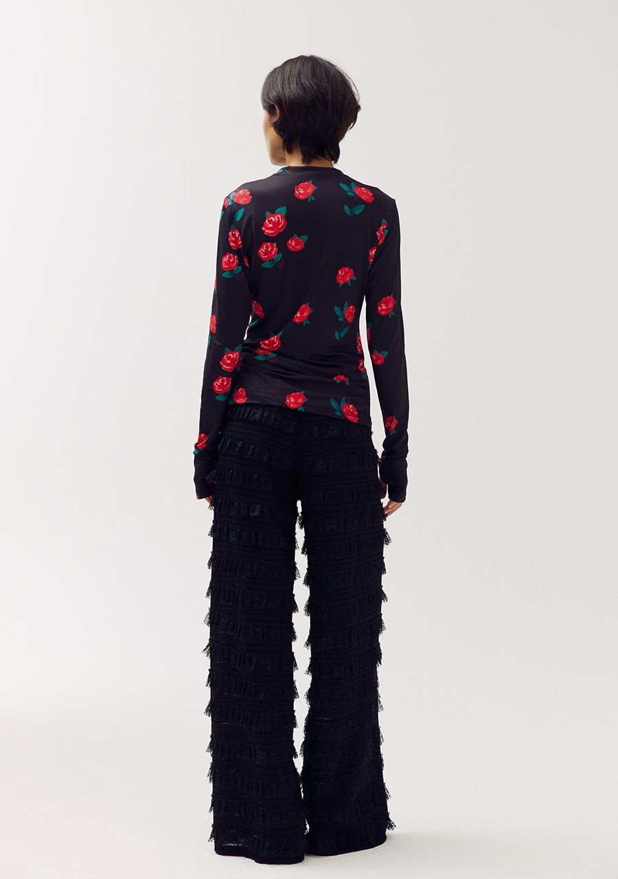 Lo ruffle pants | black