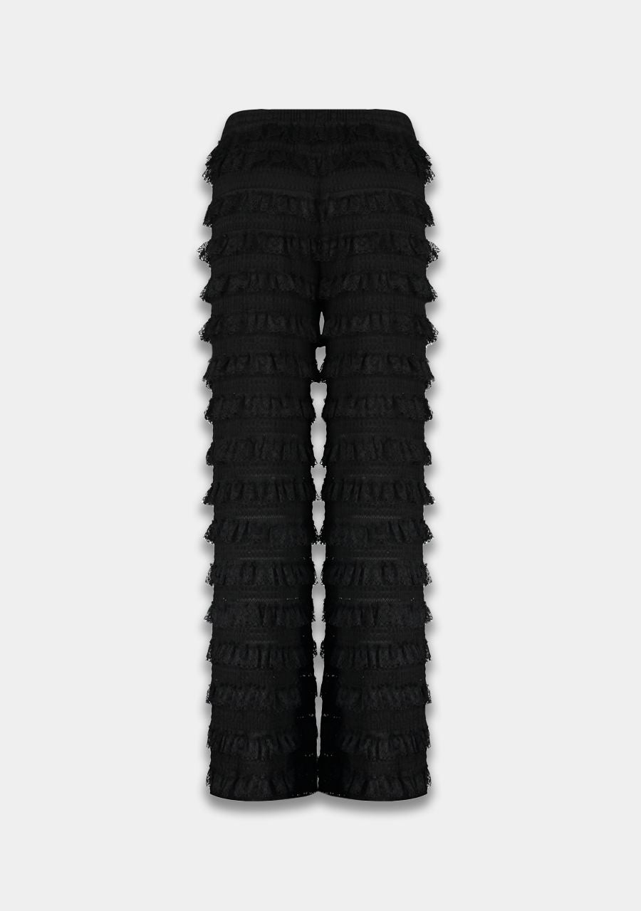 Lo ruffle pants | black