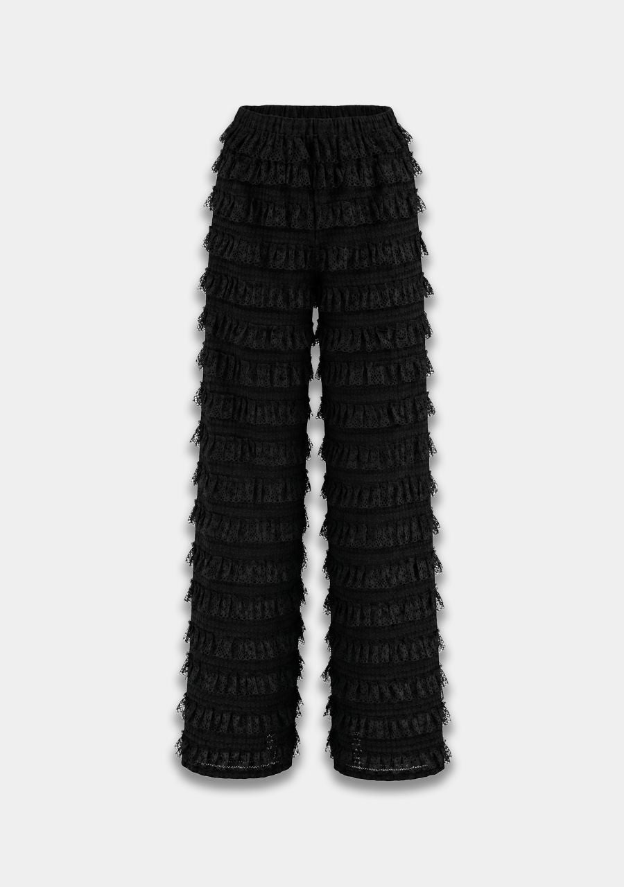 Lo ruffle pants | black