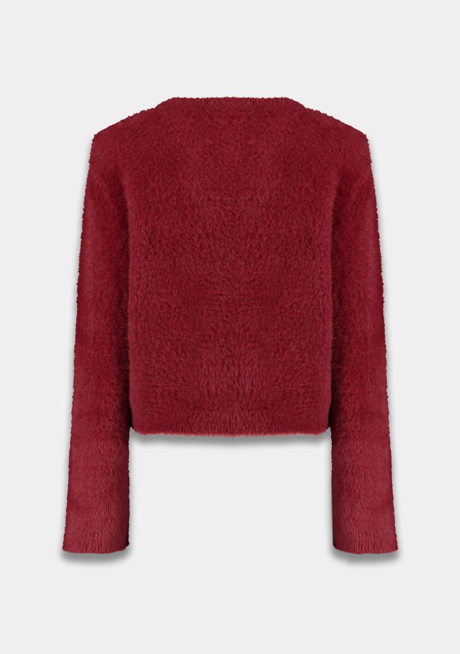 Nina fluffy sweater | Ruby red