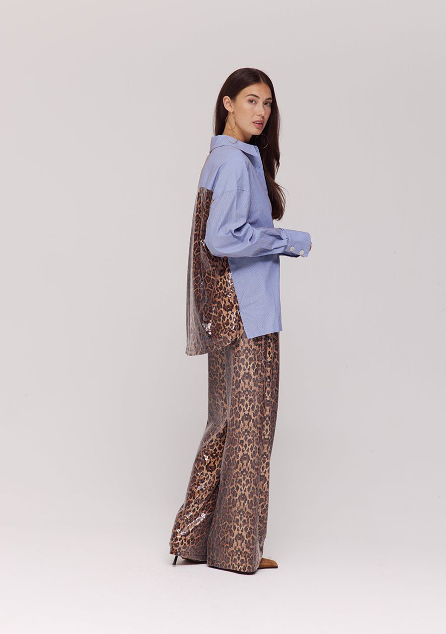 Yelena striped blouse | lexie leopard back