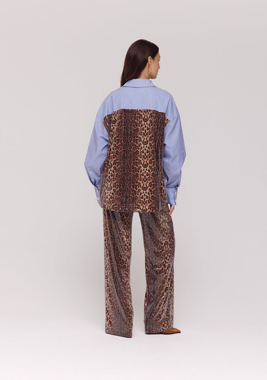 Yelena striped blouse | lexie leopard back