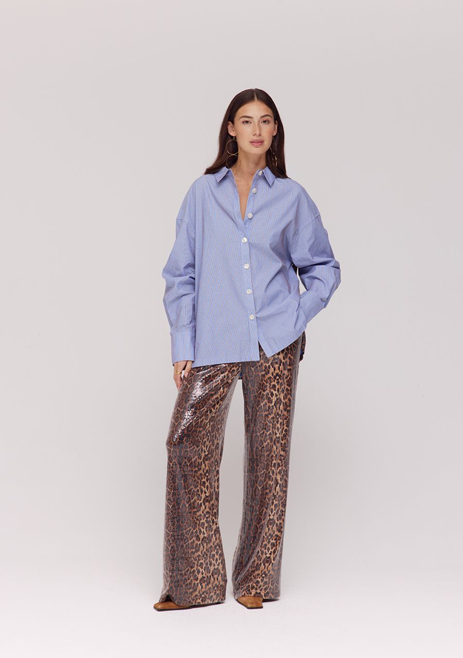 Yelena striped blouse | lexie leopard back