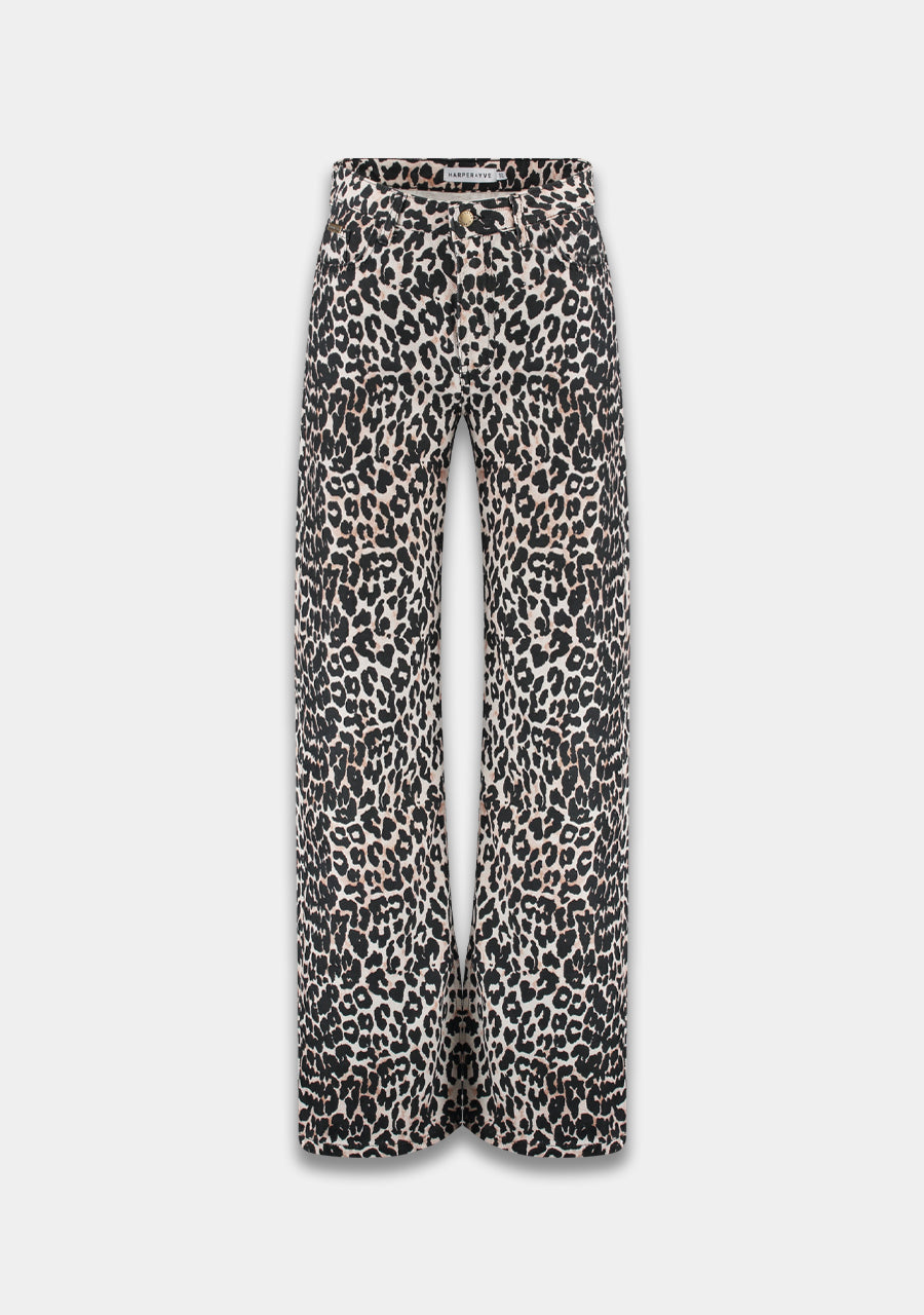Yve Lexie leopard wide leg jeans
