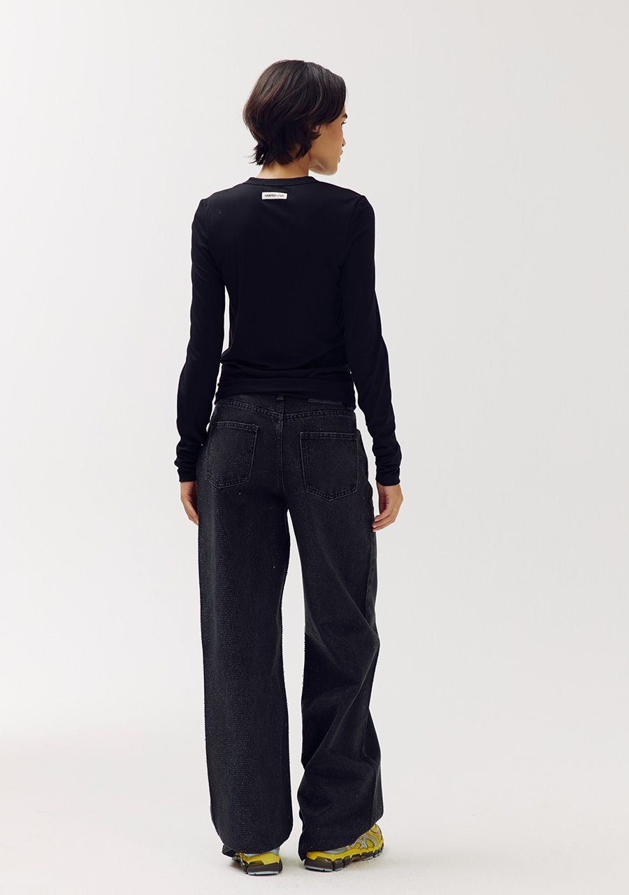 Yve pants glitter | black