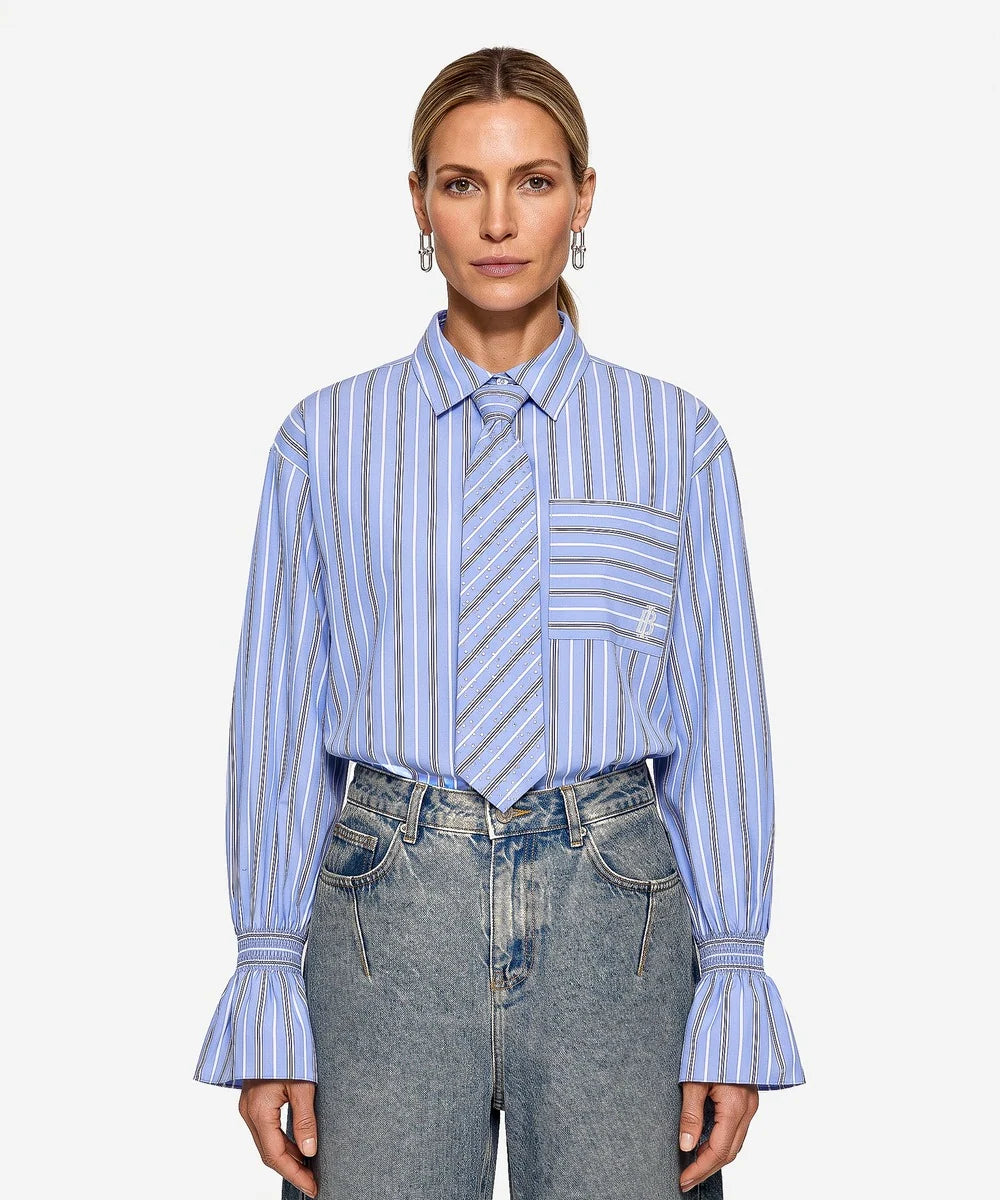 Talya-Tie Blue Blouse | Office Blue