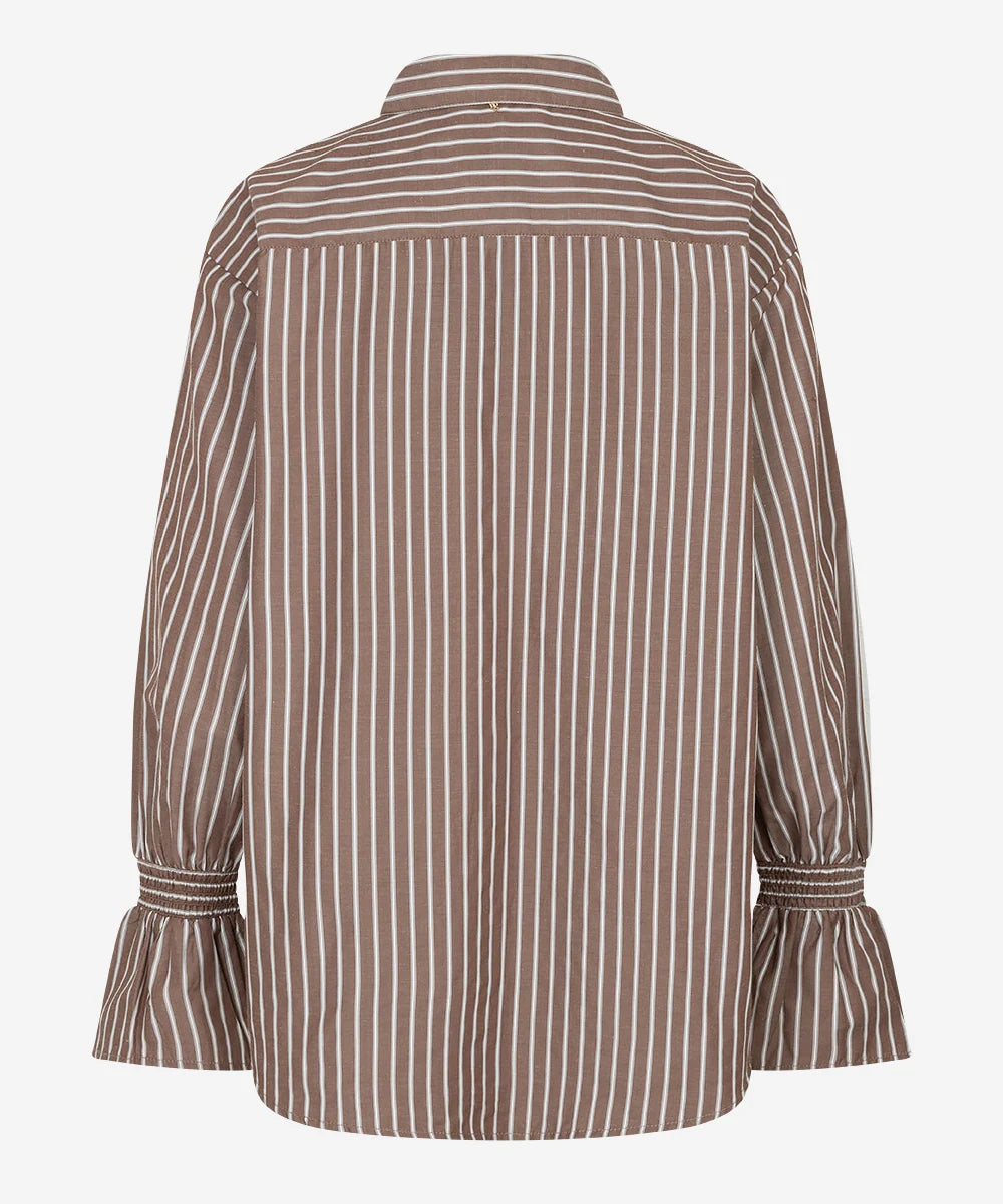 Talya-Tie Brown Blouse | Office Brown