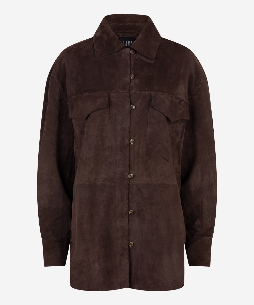 Bodi suede blouse | coffee bean