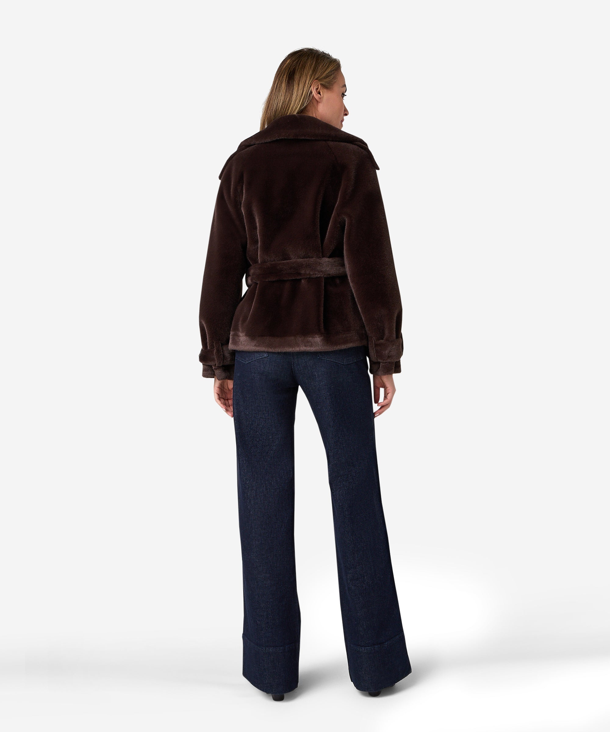 Cristel fake fur jacket | coffee bean