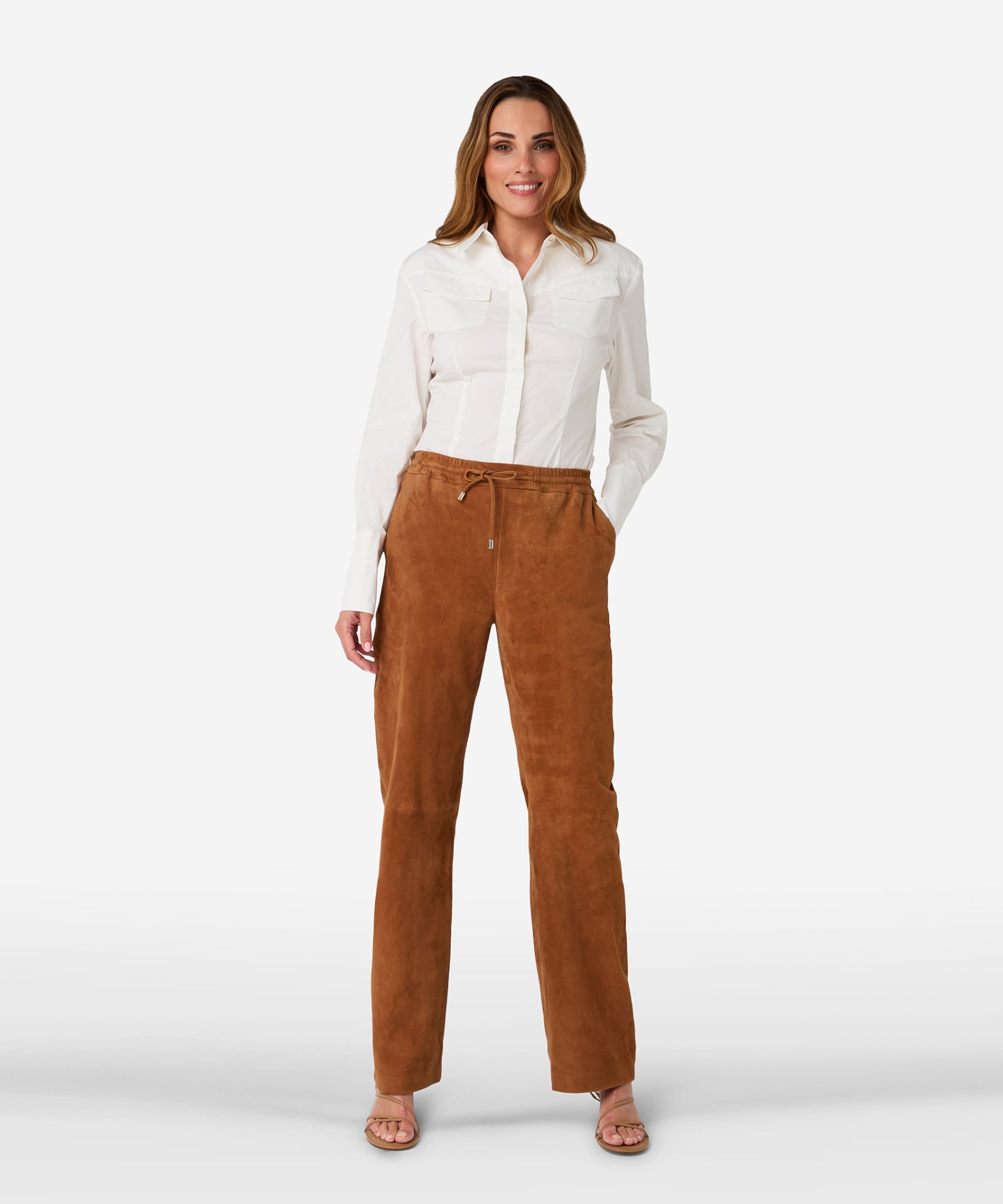 Panna suede pants | cashew brown