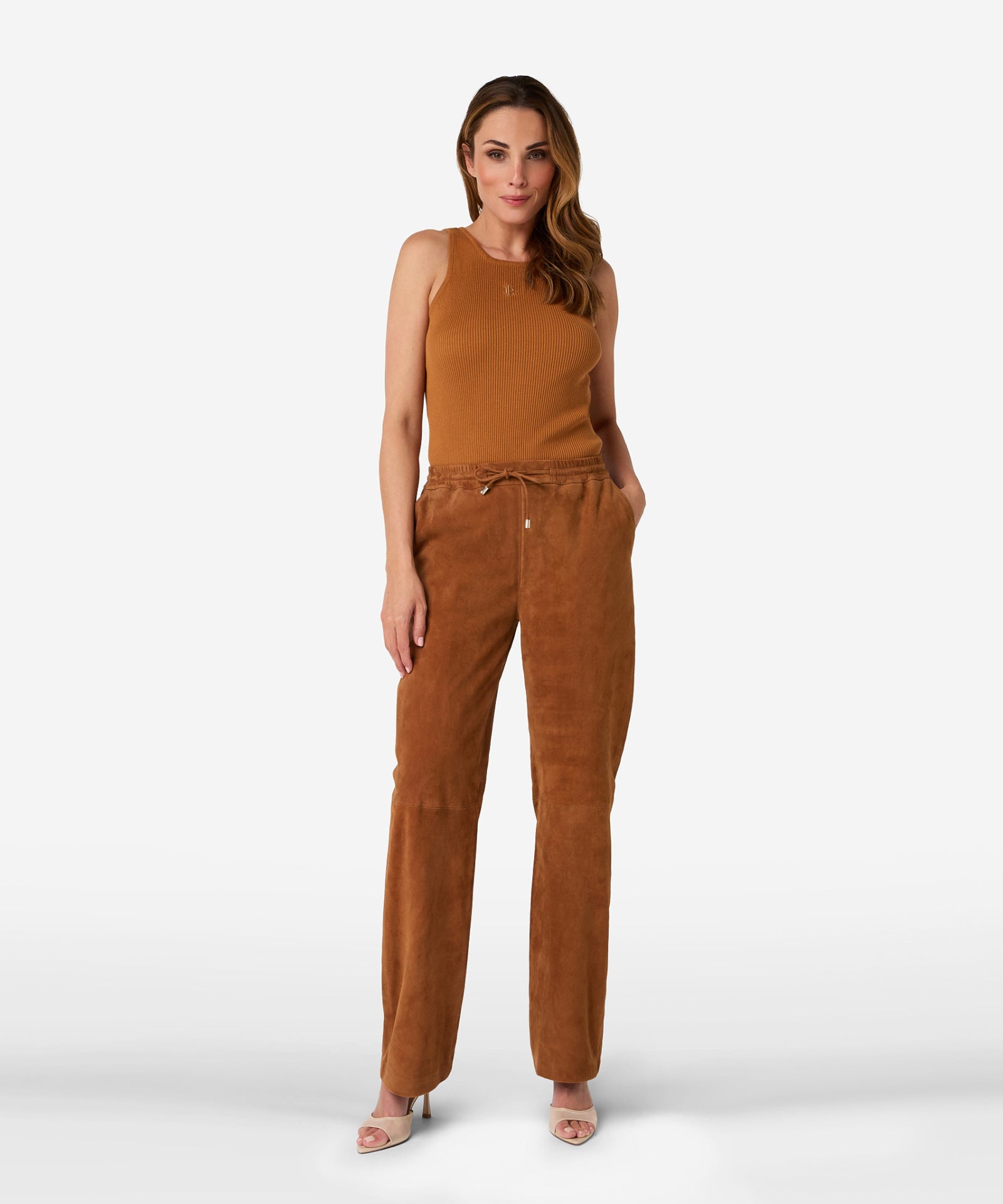 Panna suede pants | cashew brown